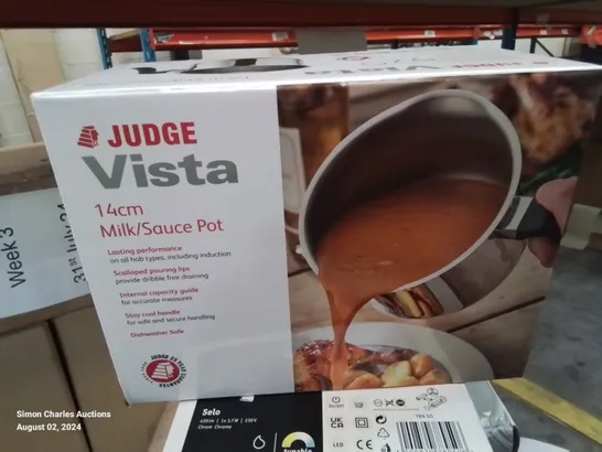 BOXED JUDGE VISTA 14CM STAINLESS STEEL MILK/SAUCE POT 1.4L