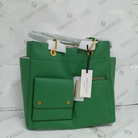 JASPER CORNAN LONDON GREEN LEATHER HANDBAG 