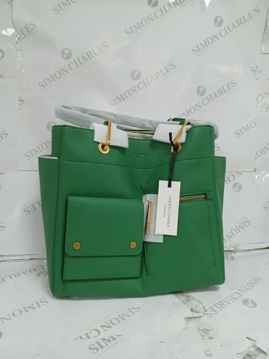 JASPER CORNAN LONDON GREEN LEATHER HANDBAG 