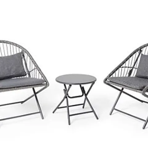 INNOVATORS COLLAPSIBLE 3 PIECE HOLLY BISTRO SET, DARK GREY