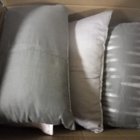LARGE BOX OF ASSORTED PILLOWS AND DUVETS 