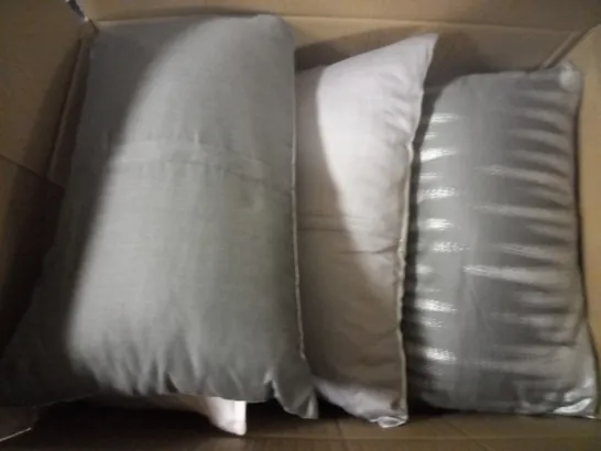 LARGE BOX OF ASSORTED PILLOWS AND DUVETS 