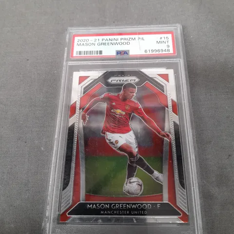 PANINI PRIZM EPL MASON GREENWOOD CRACKED ICE /23 MANCHESTER UNITED PSA 9 - MINT