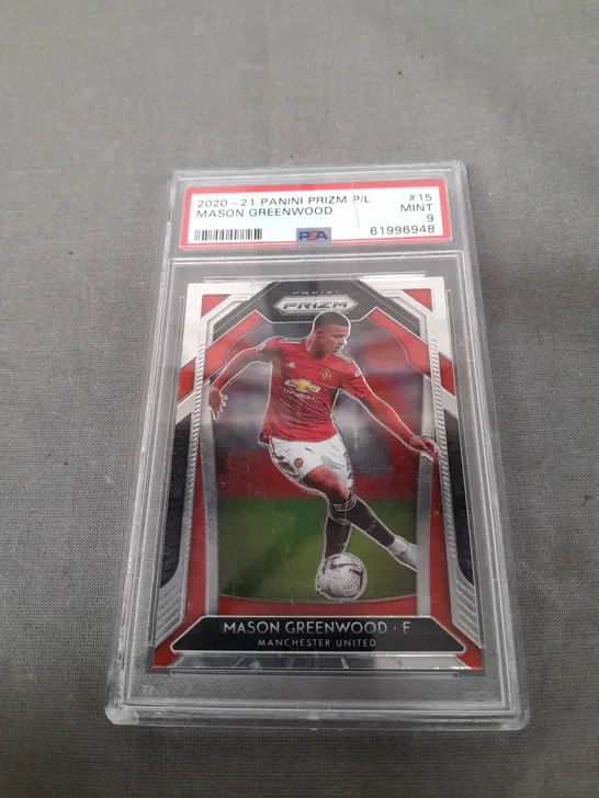 PANINI PRIZM EPL MASON GREENWOOD CRACKED ICE /23 MANCHESTER UNITED PSA 9 - MINT