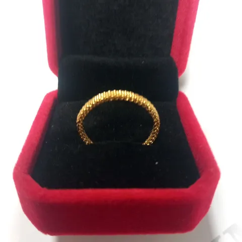 BERING GOLD PLATED MESH INNER RING SIZE 9