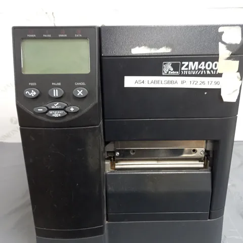 ZEBRA ZM400 INDUSTRIAL THERMAL TRANSFER LABEL PRINTER