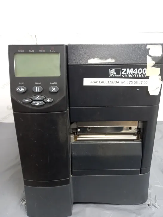 ZEBRA ZM400 INDUSTRIAL THERMAL TRANSFER LABEL PRINTER