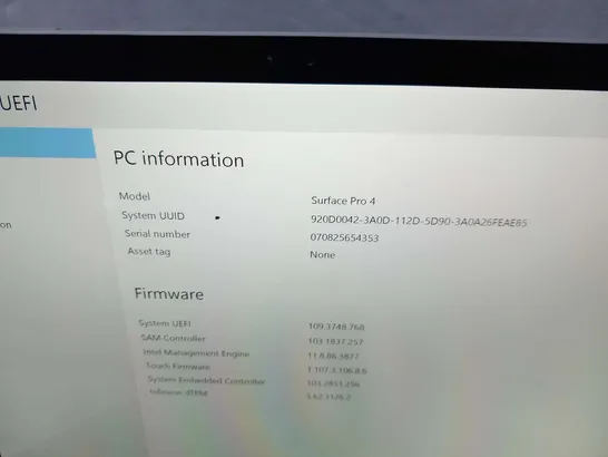 MICROSOFT SURFACE PRO 4 128GB