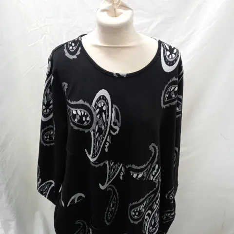 FRANK USHER LONG SLEEVE JERSEY DRESS BLACK SMALL/MEDIUM