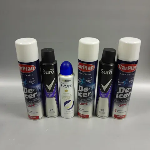 APPROXIMATELY 15 ASSORTED AEROSOLS TO INCLUDE CAR PLAN DE-ICER, DOVE DEODORANT, SURE DEODORANT ETC - COLLECTION ONLY 
