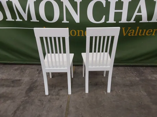 SET OF 2 OXFORD WHITE DINING CHAIRS 