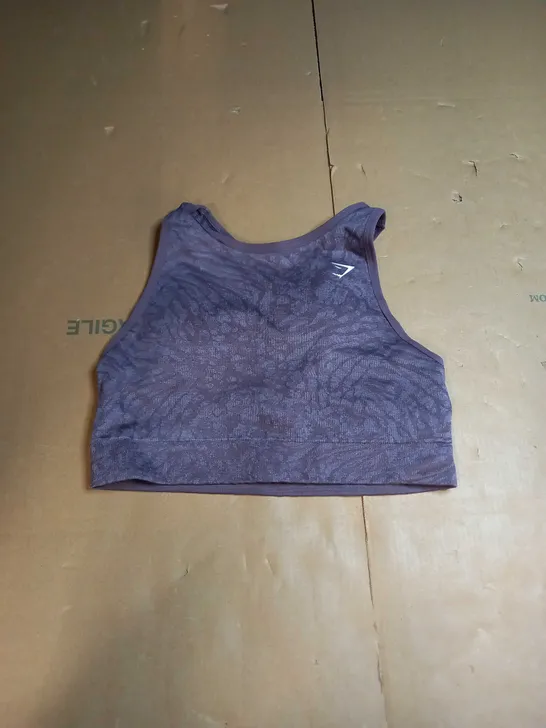 GYMSHARK PURPLE WOMANS SPORTS BRA - SIZE UK MEDIUM