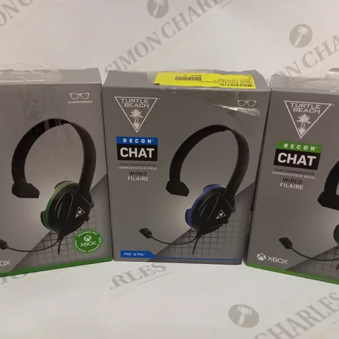 BOX OF APPROX 6 TURTLE BEACH CHAT WIRED GAMING HEADSETS FOR XBOX AND PLAYSTATION