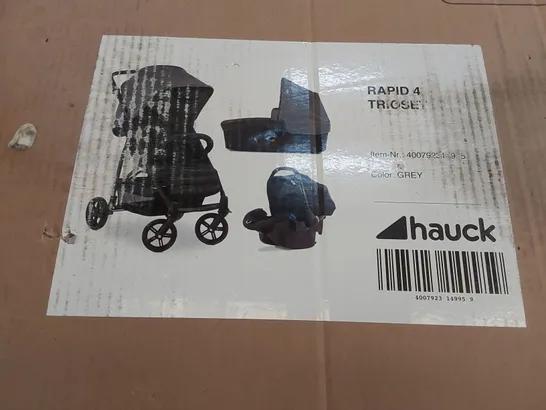 BOXED HAUCK RAPID 4 TRIO SET IN GREY - STROLLER SET (1 BOX)