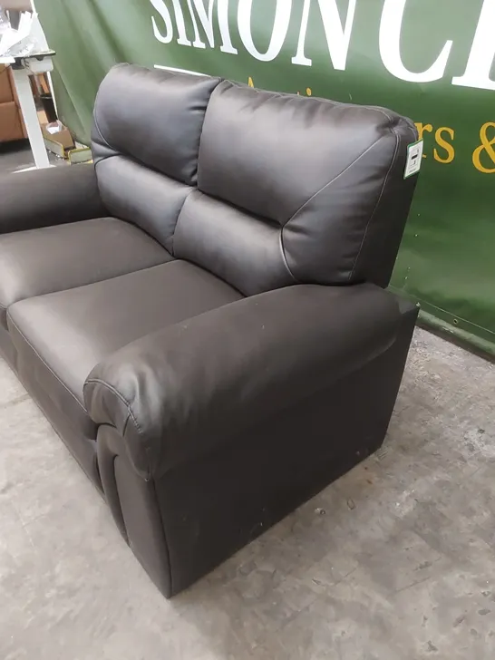 BROMLEY BROWN LEATHER 2 SEATER SOFA 