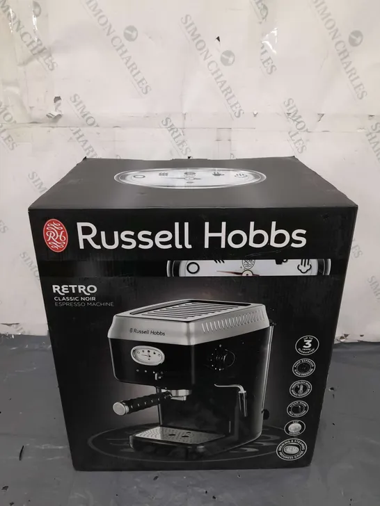 BOXED RUSSELL HOBBS RETRO ESPRESSO MACHINE