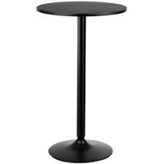 COSTWAY SET OF 2 ROUND TOP PUB AND BAR TABLE WITH MDF TOP AND BASE - BLACK