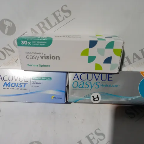 APPROXIMATELY 20 ASSORTED HEALTH CARE ITEMS TO INCLUDE ACUVUE OASYS CONTACT LENSES, 1-DAY ACUVUE MOIST CONTACT LENSES, ETC