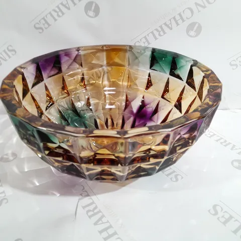 LUXENOA FACETED DEEP GLASS BOWL