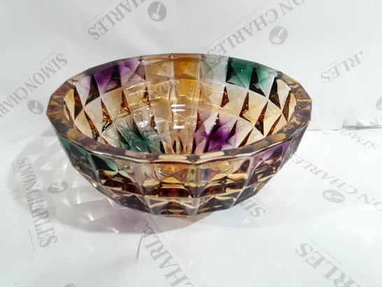 LUXENOA FACETED DEEP GLASS BOWL