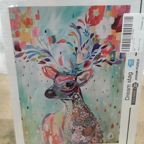 BOX CONTAINING 17 1000PCS DREAM STAG JIGSAW PUZZLES