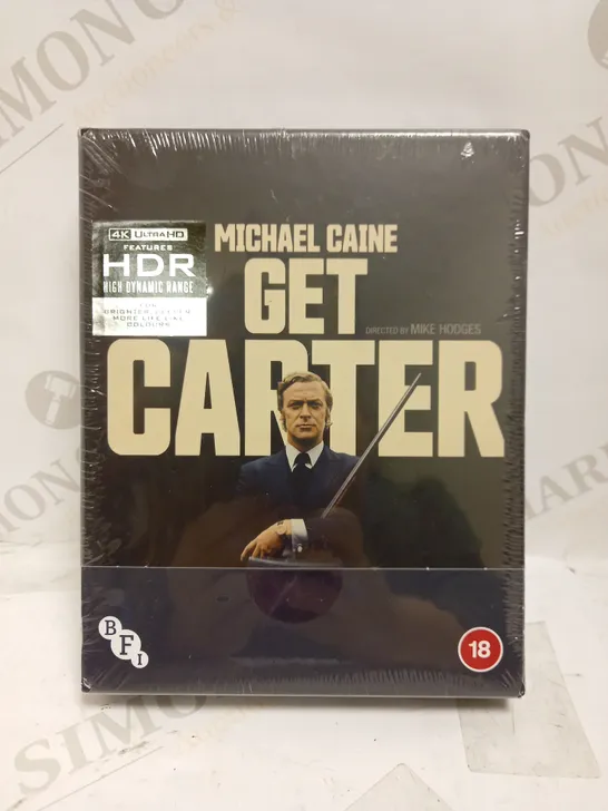 SEALED GET CARTER BFI 4K ULTRA HD COLLECTOR'S EDITION BLU-RAY WITHPOSTER, SCRIPT GALLERY, POSTCARDS, 80 PAGE BOOK & DOCUMENTARY/EXTRA FEATURES