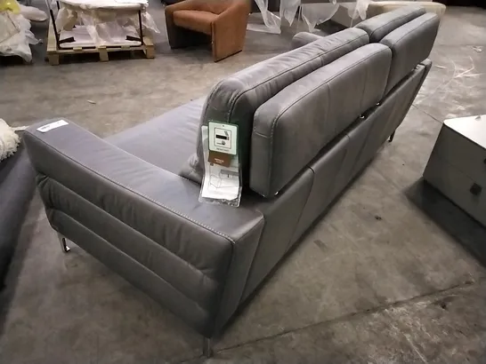 BRAND NEW NATUZZI STIMA GREY ITALIAN LEATHER THREE SEATER SOFA  RRP £3300