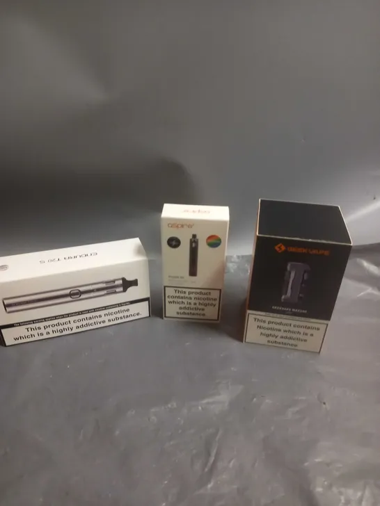 APPROXIMATELY 20 BOXED E-CIGARETTES TO INCLUDE ASPIRE, GEEK VAPE, INNOKIN ETC 