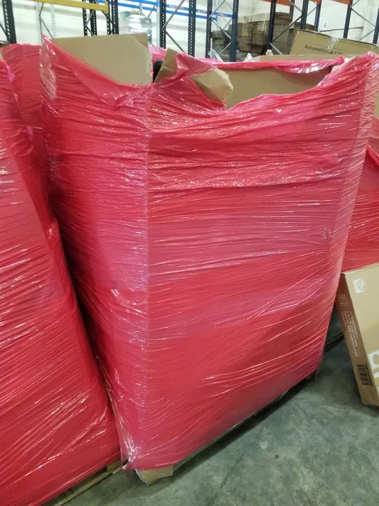 PALLET OF ASSORTED PRODUCTS INCLUDING COMPUTER PRIVACY SCREEN, WARM FOOT BOTTOM CURE MASSAGER, MATTRESS TOPPER, DOOR MAT, RAFFLE DRUM 