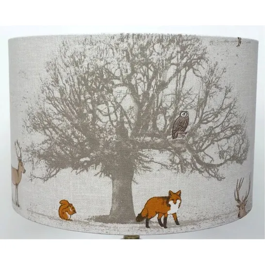 BOXED SHELVA COTTON DRUM LAMP SHADE IN