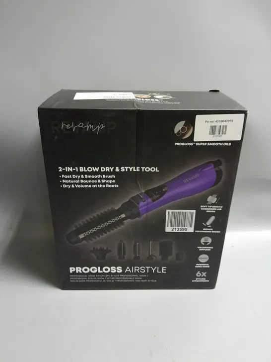 BOXED REVAMP PROGLOSS AIRSTYLE 2 IN 1 BLOW DRY AND STYLE PURPLE