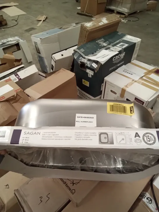 PACKAGED SAGAN 1 BOWL AND DRAINER SINK 