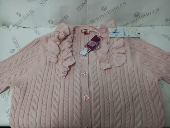 JOE BROWNS ROMANTIC RUFFLES CARDIGAN PINK UK SIZE 16