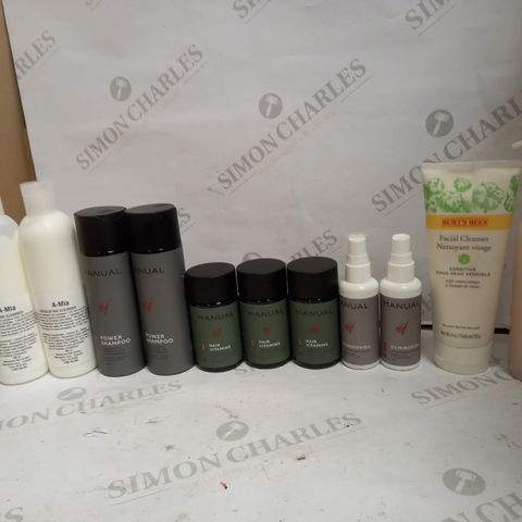 LOT OF APPROX 10 ASSSORTED COSMETIC ITEMS TO INCLUDE MANUAL POWER SHAMPOO, MANUALHAIR VITAMINS, MARY KAY SATIN HANDS, ETC