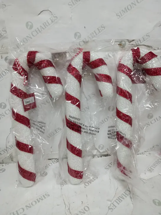 BOX OF 6 CANDY CANE PLUSH TOYS - CHRISTMAS DECOR