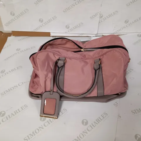 PINK/GREY DESIGNER HANDBAG 