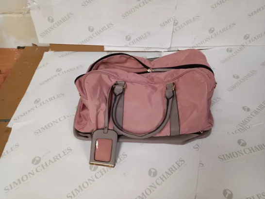 PINK/GREY DESIGNER HANDBAG 