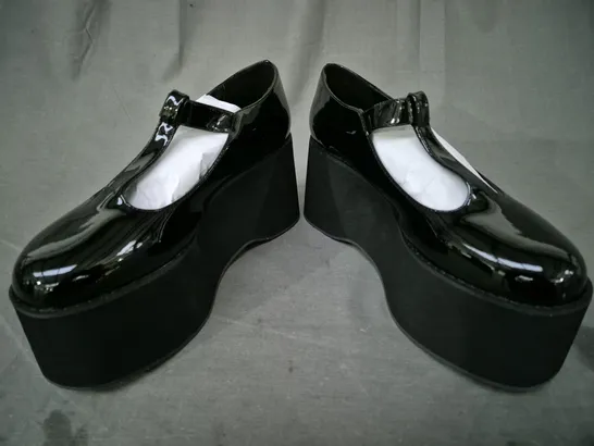 BOXED PAIR OF KOI MORENO BLACK PLATFORM MARY JANES UK SIZE 8