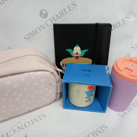 APPROXIMATELY 4 COTTON ON ITEMS INCLUDING THERMAL CUPS, MAKE UP BAG AND MUG