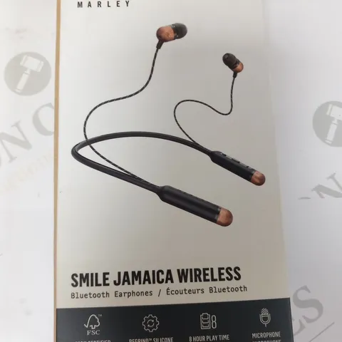 BOXED MARLEY SMILE JAMAICA WIRELESS BLUETOOTH EARPHONES EM-JE083-SBA