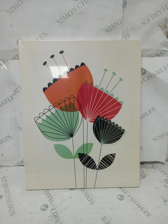 BOXED ART GROUP NICOLA EVANS SCANDI FLOWERS I GRAPHIC ART PRINT ON CANVAS 