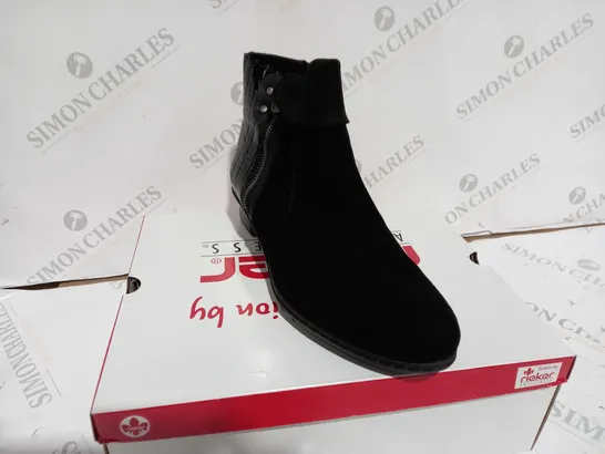 RIEKER CUFF ANKLE BOOT - BLACK - SIZE 7.5