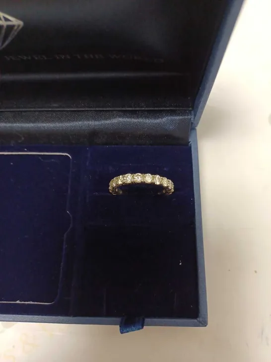 MOISSANITE 9CT GOLD 2 CARAT FULL ETERNITY RING - SIZE R RRP £859