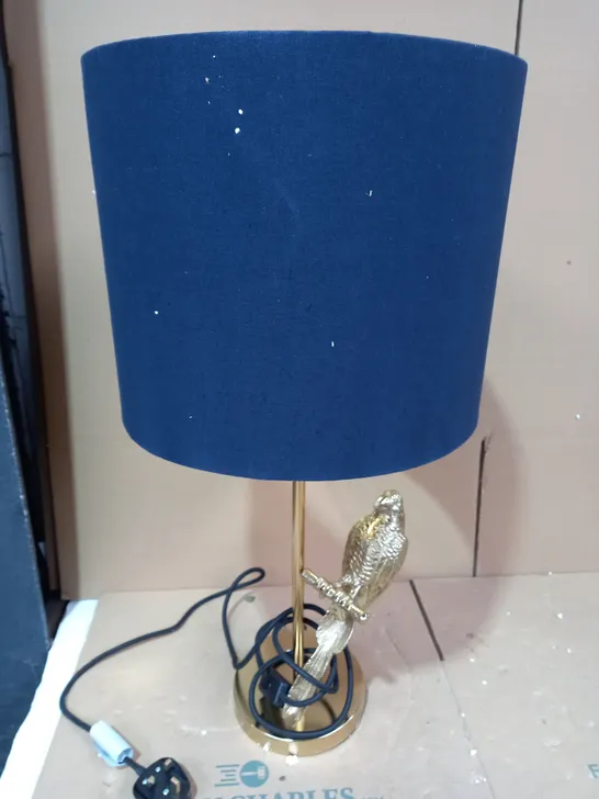 ALISON CORK PARROT TABLE LAMP -- GOLD 