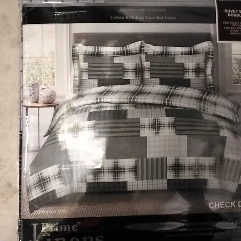 BRAND NEW CULLIGAN PRIME CHECK DENIM DUVET SET , DOUBLE 