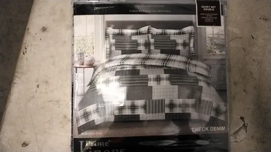 BRAND NEW CULLIGAN PRIME CHECK DENIM DUVET SET , DOUBLE 