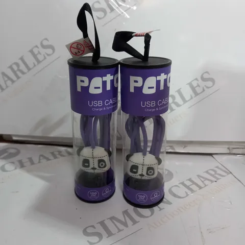 BOX OF APPROXIMAL 15 PATCH PANDA USB TO LIGHTNING CABLE IN PURPLE