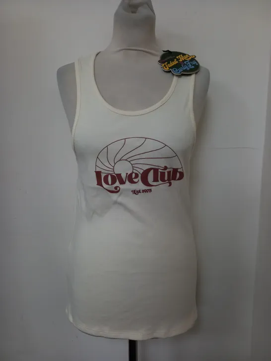 LOVE CLUB SQUARE SUNSET VEST IN CREAM SIZE S