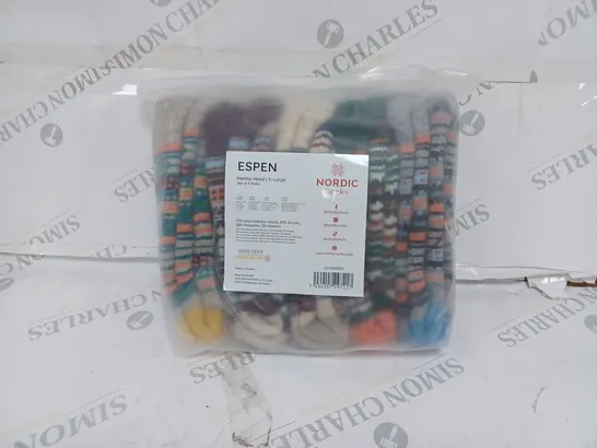 PACKAGED ESPEN MERINO WOOL 5 PACK- XLARGE