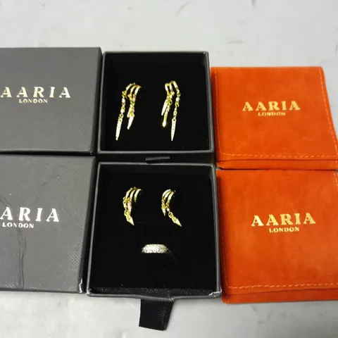 LOT OF 2 AARIA LONDON JEWELLERY ITEMS INCLUDES EARRINGS AND EARRINGS AND RING